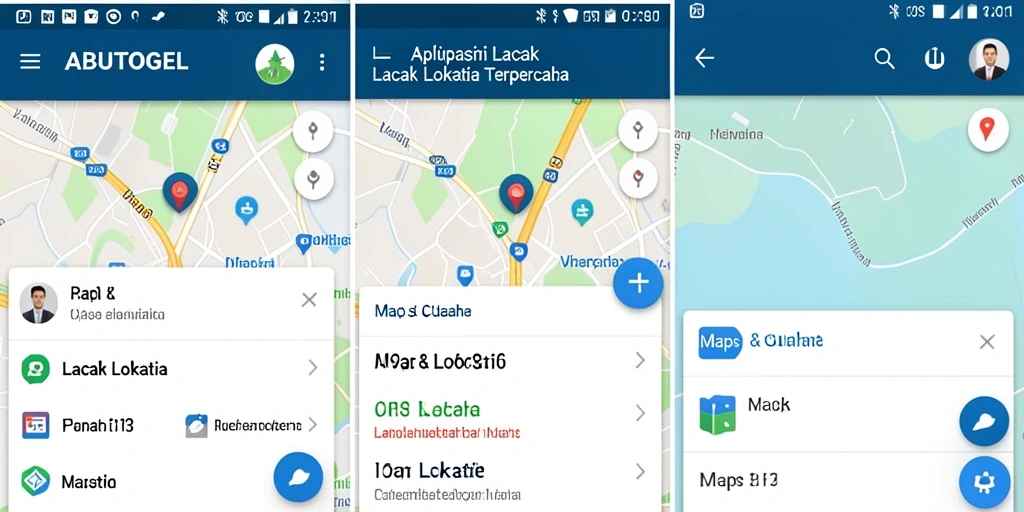 Tampilan antarmuka utama ABUTOGEL untuk lacak lokasi.