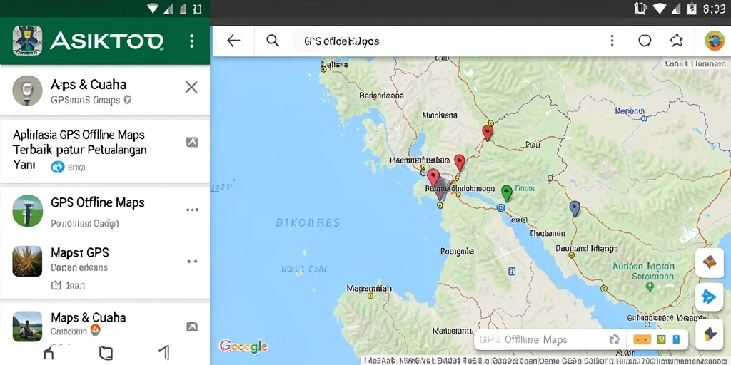 Antarmuka aplikasi ASIKTOTO menampilkan peta offline yang jelas dan mudah digunakan.