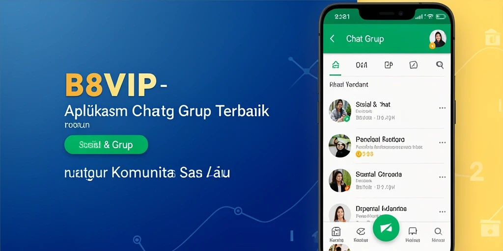 Tampilan antarmuka B8VIP yang modern dan menarik untuk Chat Grup.