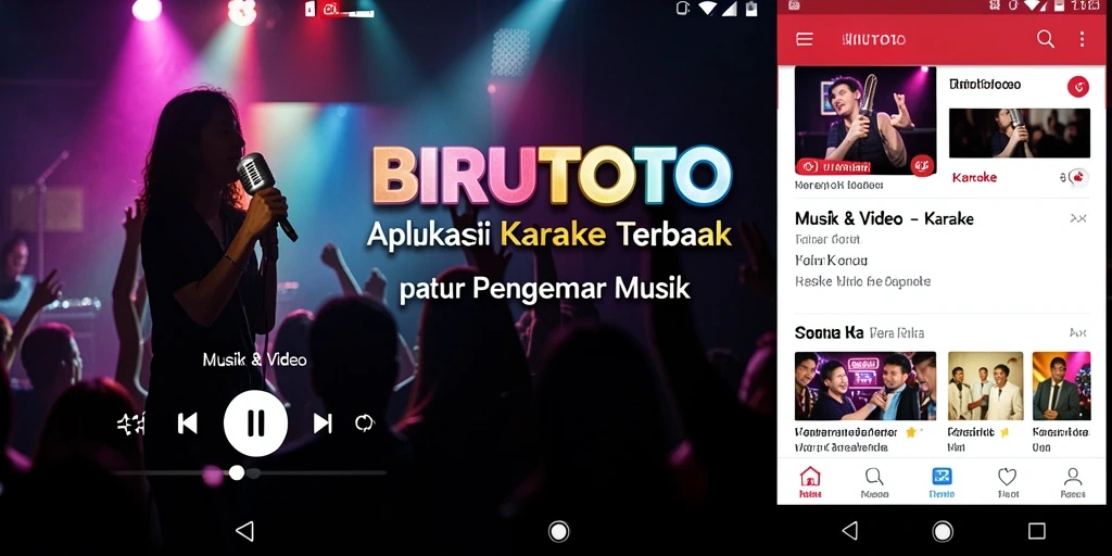 Tampilan antarmuka BIRUTOTO dengan fitur Karaoke yang menarik.