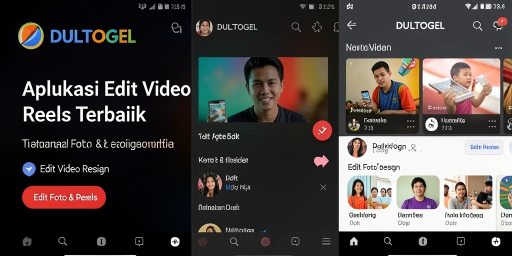 Antarmuka intuitif DULTOGEL untuk pengeditan video reels.