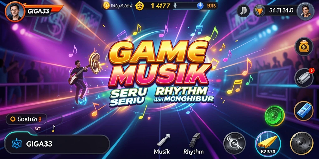 Tampilan antarmuka GIGA33 yang menarik saat bermain Musik Rhythm.