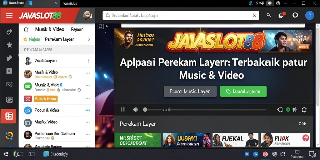 Tampilan antarmuka JAVASLOT88 untuk perekaman layar yang sederhana dan efektif.