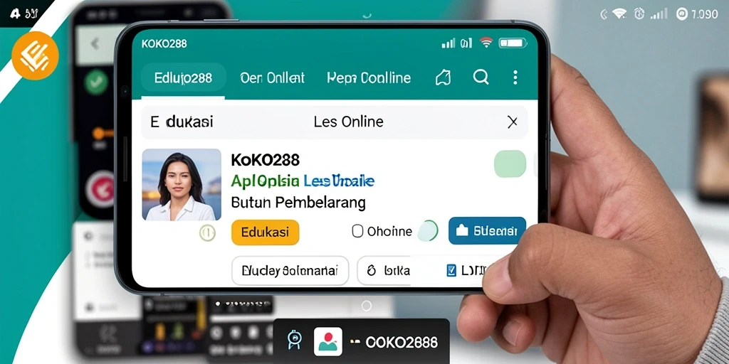 Antarmuka aplikasi KOKO288 yang ramah pengguna untuk Les Online.