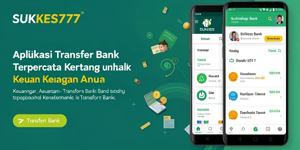 Tampilan antarmuka aplikasi Transfer Bank SUKSES777 yang modern dan fungsional.